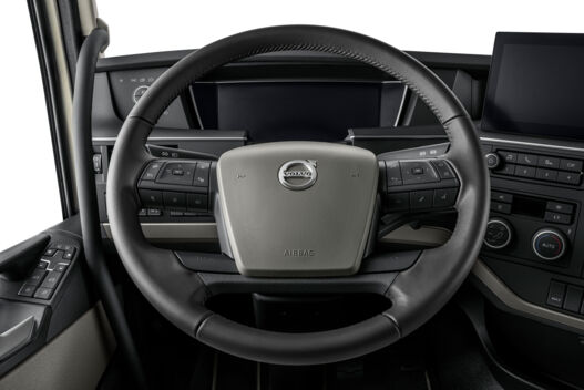 Allerlei opties om het rij- en werkcomfort verder te verhogen; met het elektronisch geregelde stuurbekrachtigingssysteem Volvo Dynamic Steering of de ge&iuml;ntegreerde standairco I-ParkCool